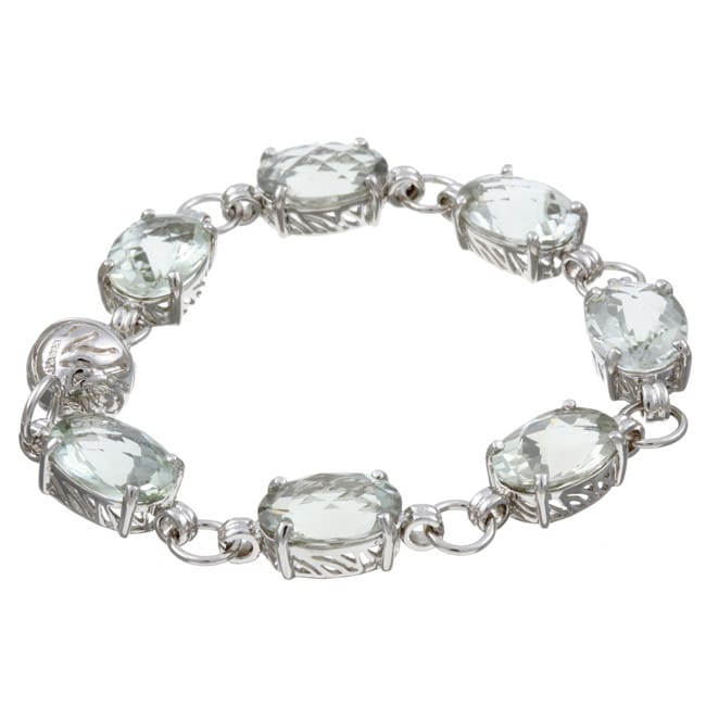   Argent Sterling Silver Green Amethyst Fashion Bracelet  