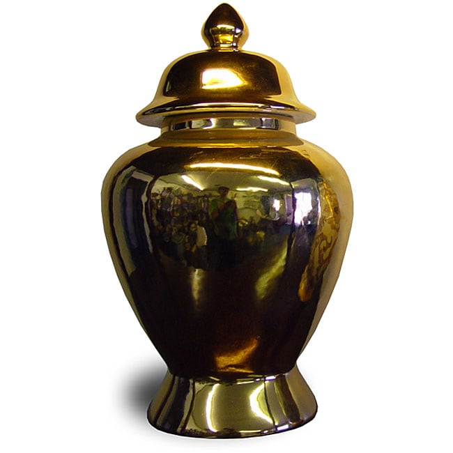 Golden Porcelain Temple Jar  
