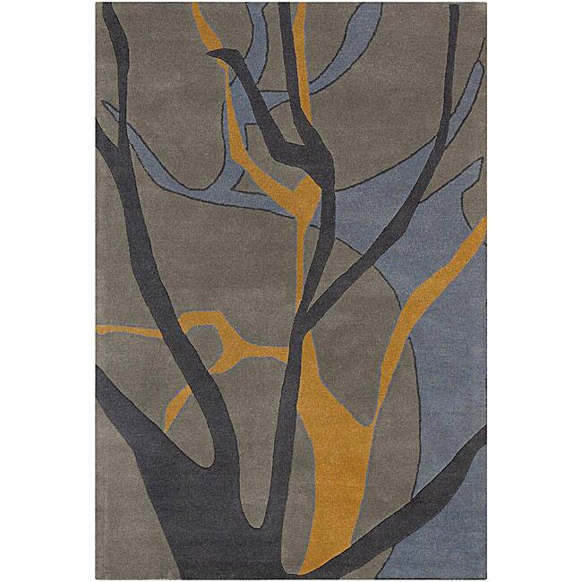 Hand-tufted Mandara Grey New Zealand Wool Rug (5' x