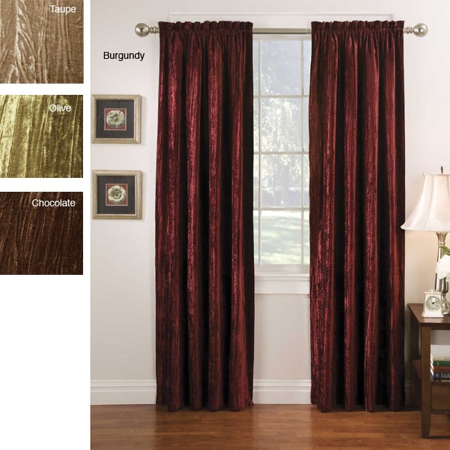 Crushed Velvet Rod Pocket 84 inch Curtain Panel Pair  