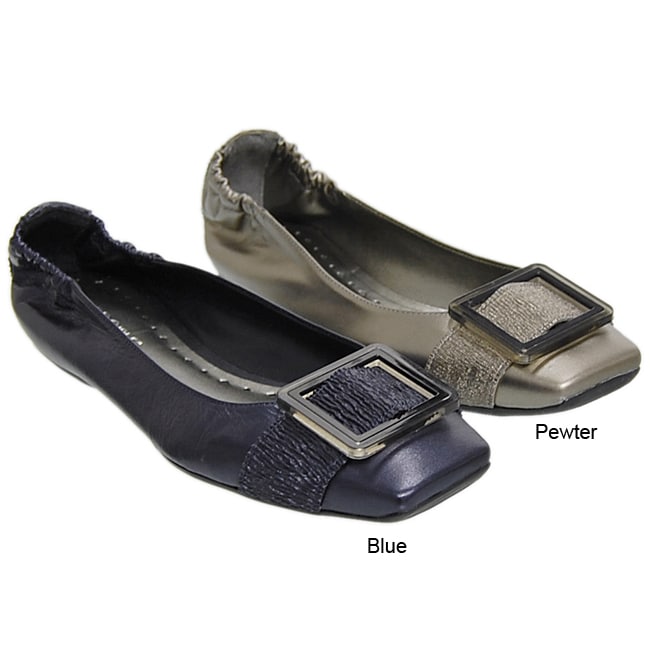 BCBGirls Square toe Buckle accent Ballet Flats  