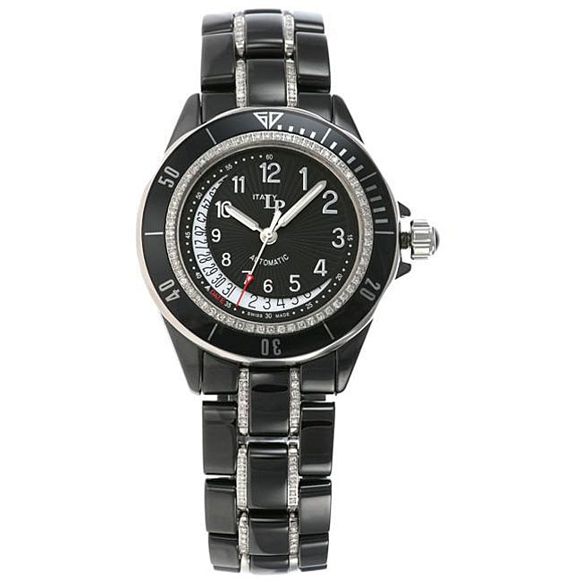 LP Italy Celano Womens Black Ceramic Watch  