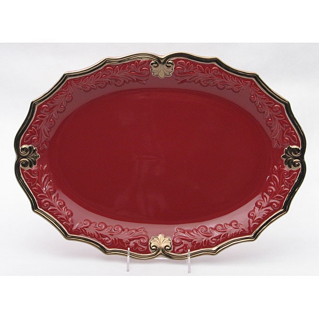 International Regency Burgundy 18 inch Oval Platter
