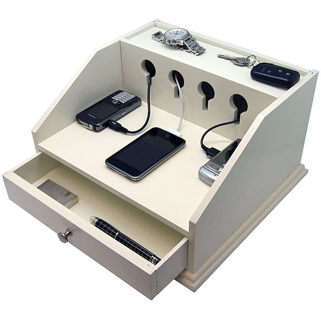 Heiden Deluxe White Charging Station Valet  