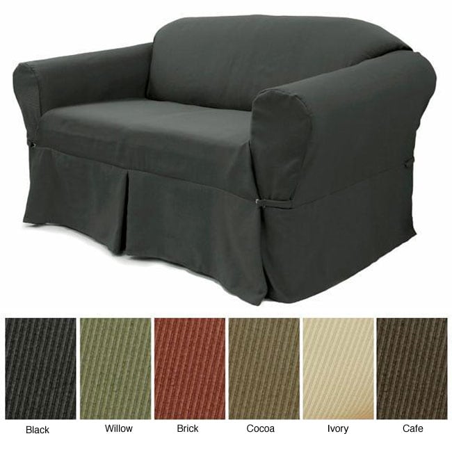 Elegant Ribbed Sofa Slipcover  