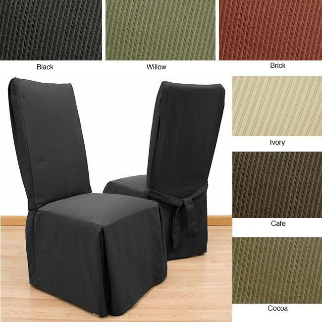 Elegant Ribbed Dining Chair Covers (Set of 2)