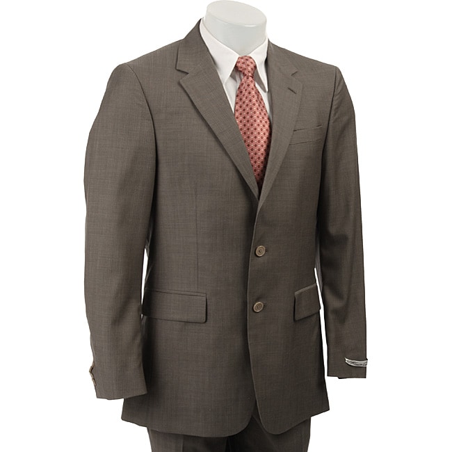 Kenneth Cole New York Mens Dark Tan 2 button Wool Suit   