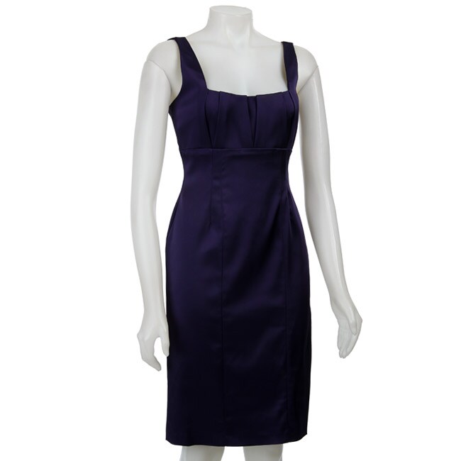 Calvin Klein Womens Stretch Satin Sheath Dress  