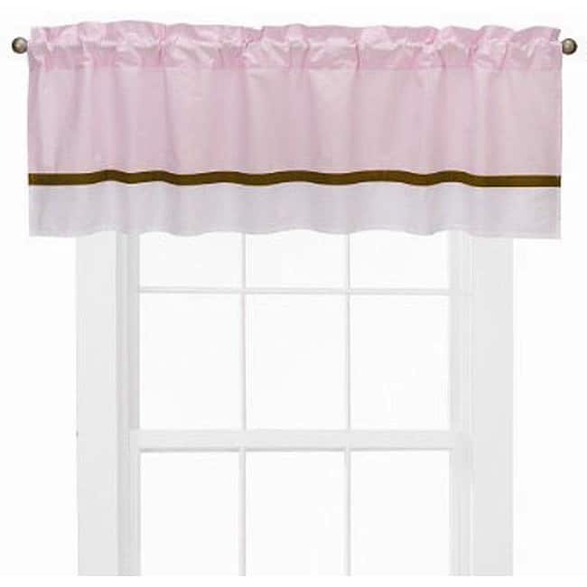 Bacati Metro Pink/ White/ Chocolate Curtain Valance