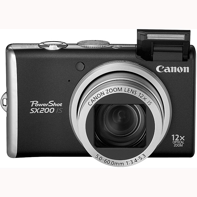 Canon PowerShot SX200IS 12MP Black Digital Camera  