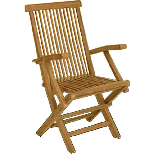 Solid Teak Classic Folding Armchair (Set of 2)