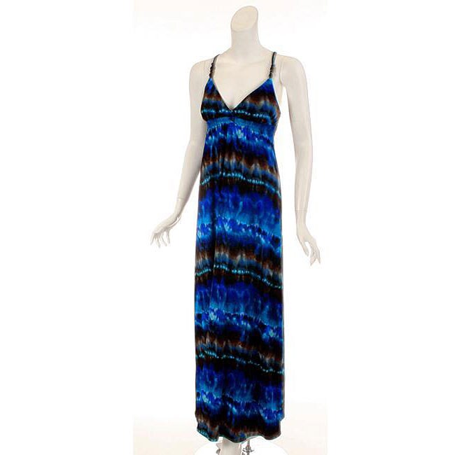 JFW Womens Plus Size Dark Blue Maxi Dress  