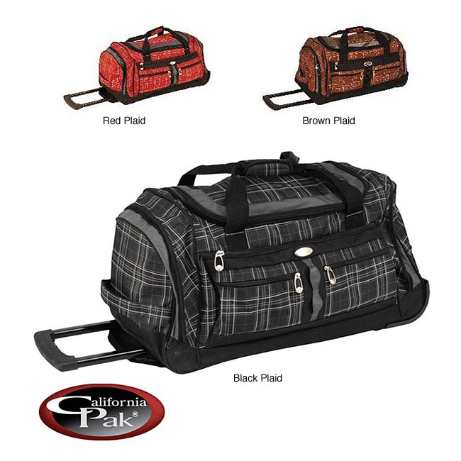 Shop CalPak Terminator Plaid 26 Inch Rolling Duffel Bag Free Shipping