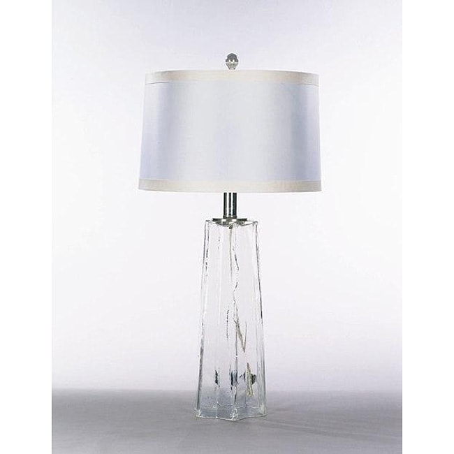 Clear Glass Table Lamp with French Cord  
