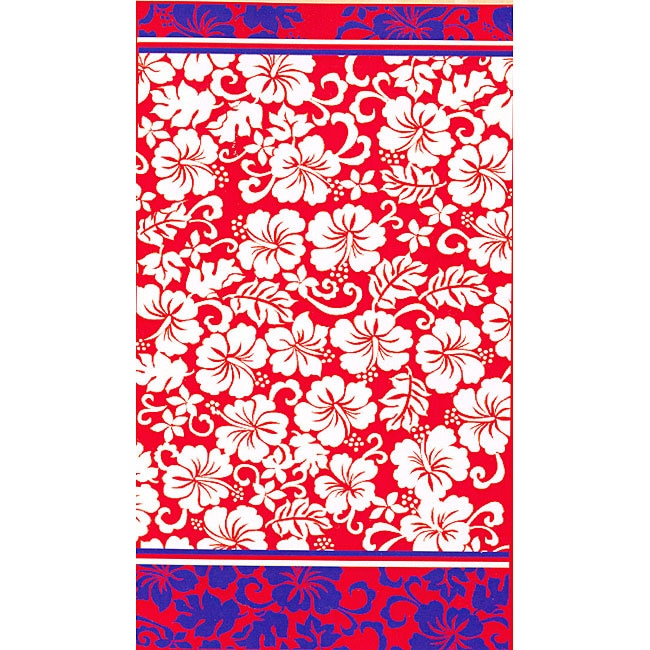 Hibiscus Garden Pattern Beach Towel (Set of 2)  