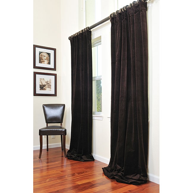 Exclusive Fabrics Signature Espresso Velvet Double-wide 96-inch Curtain Panel