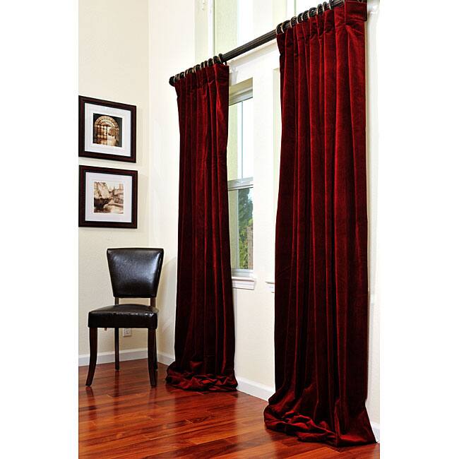 Exclusive Fabrics Signature Maroon Wine Velvet 96-inch Curtain Panel