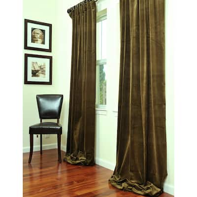 Exclusive Fabrics Signature Lichen Green Velvet 108-inch Curtain Panel