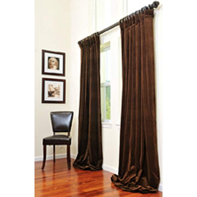 Exclusive Fabrics Signature Cafe Velvet Double-wide 96-inch Curtain Panel