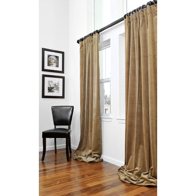 Signature Sand Velvet 108 inch Curtain Panel