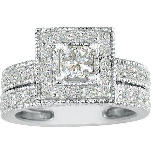 14k Gold 1 1/2ct TDW Diamond Bridal Ring Set (H I, I1 I2)   