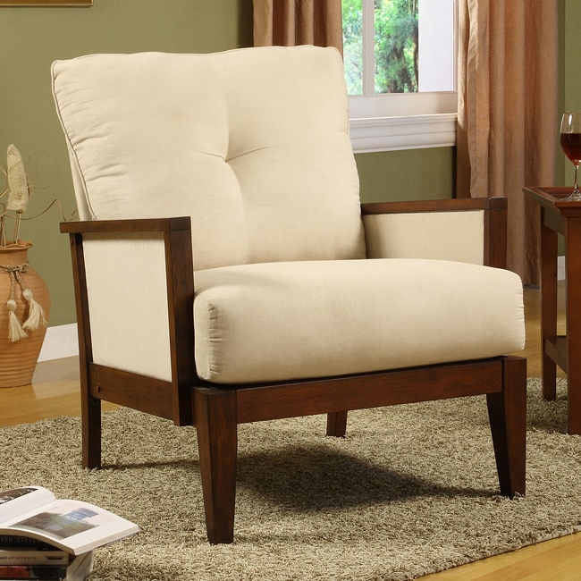 Caney Beige Microfiber Accent Chair - Free Shipping Today - Overstock