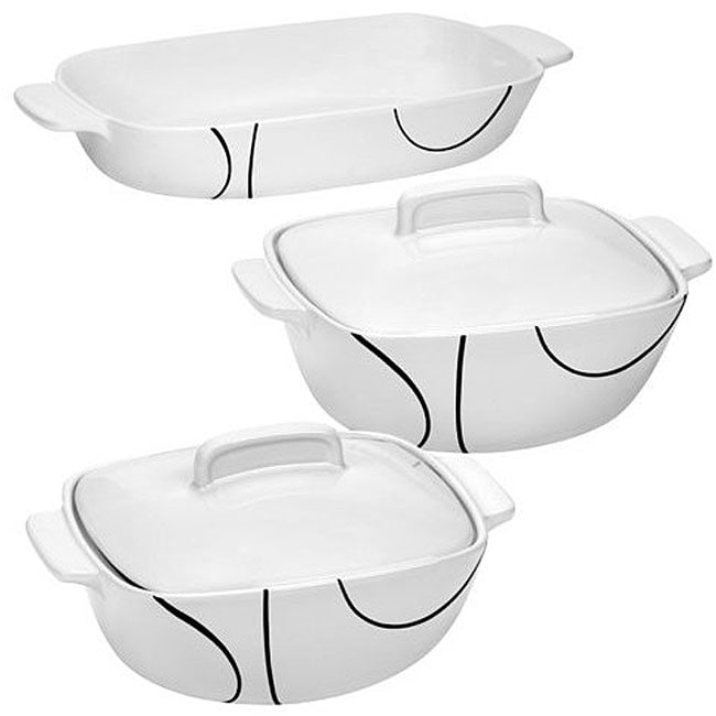 Corelle Coordinates Simple Lines 5piece Casserole Set Free Shipping