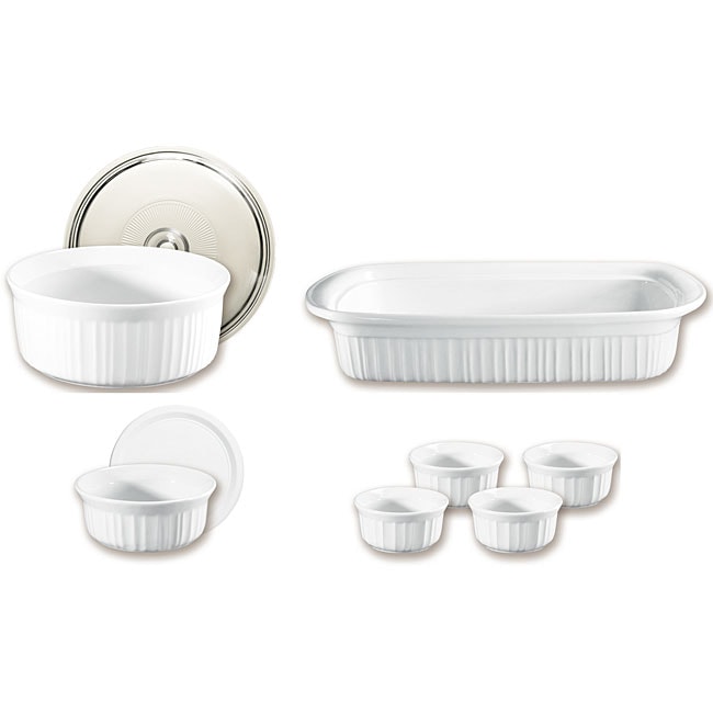 CorningWare French White 9-piece Bake and Serve Set Bed Bath