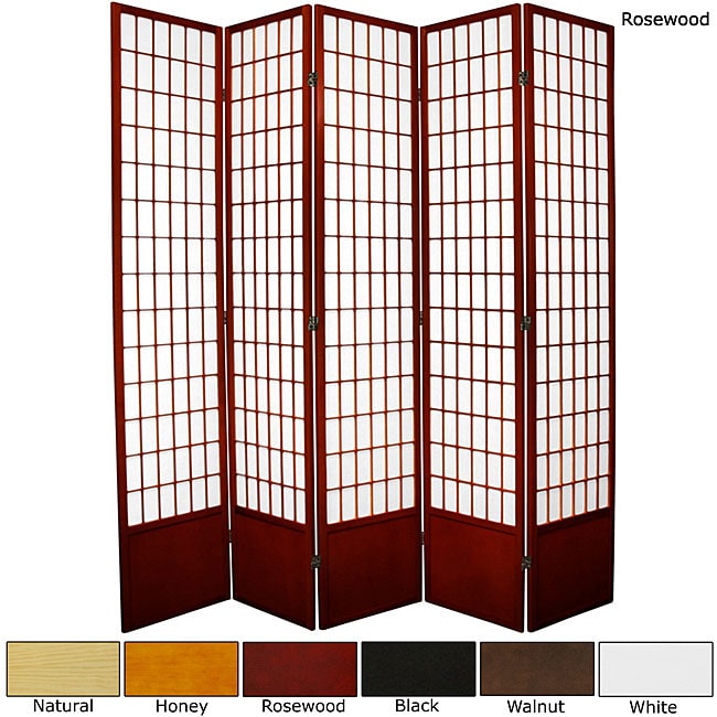 Spruce Wood 84 inch Window Pane 5 panel Room Divider (China 