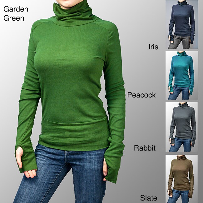 AtoZ Womens Turtleneck with Thumbholes  