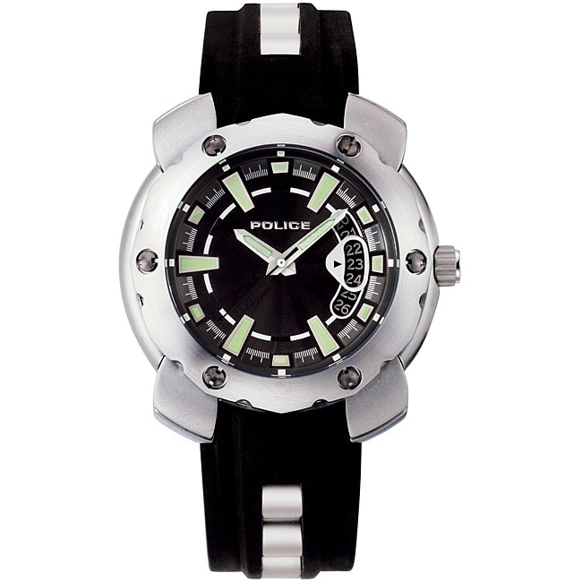 Police Men's Black Citation X Rubber Strap Watch Police Men's Police Watches