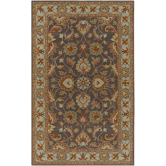Hand-tufted Spa/ Brown Wool Rug (5' x 8')
