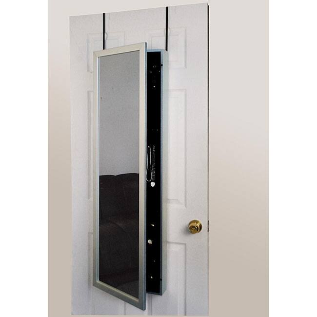 Silver Finish Jewelry Armoire Mirror