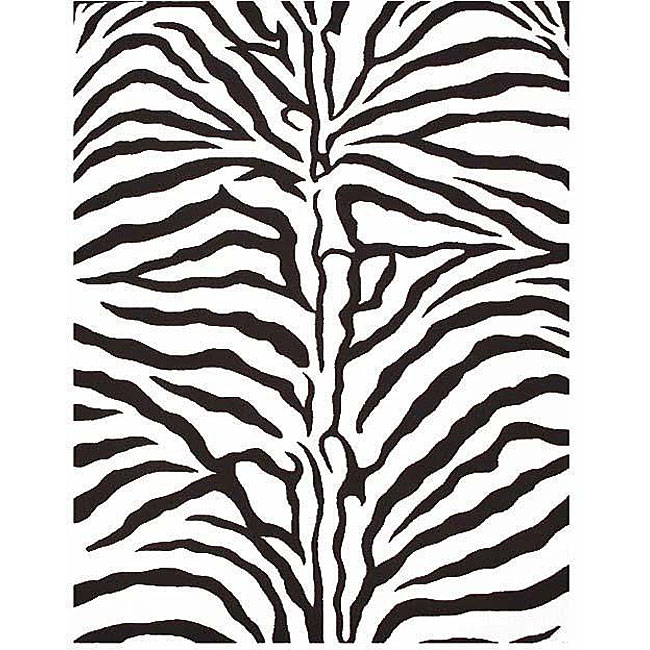 Hand-tufted Zebra Wool Rug (6' x 9')