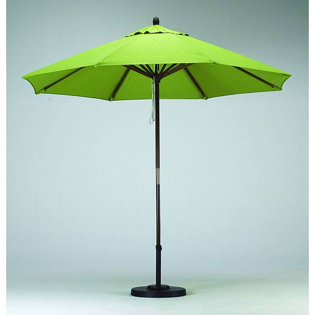 Lauren & Company Round 9-foot Lime Green Hard Wood Patio Umbrella-with Stand