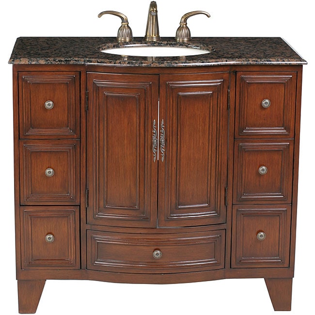 Stufurhome Grand Cheswick 40 inch Single Sink Granite Top Vanity