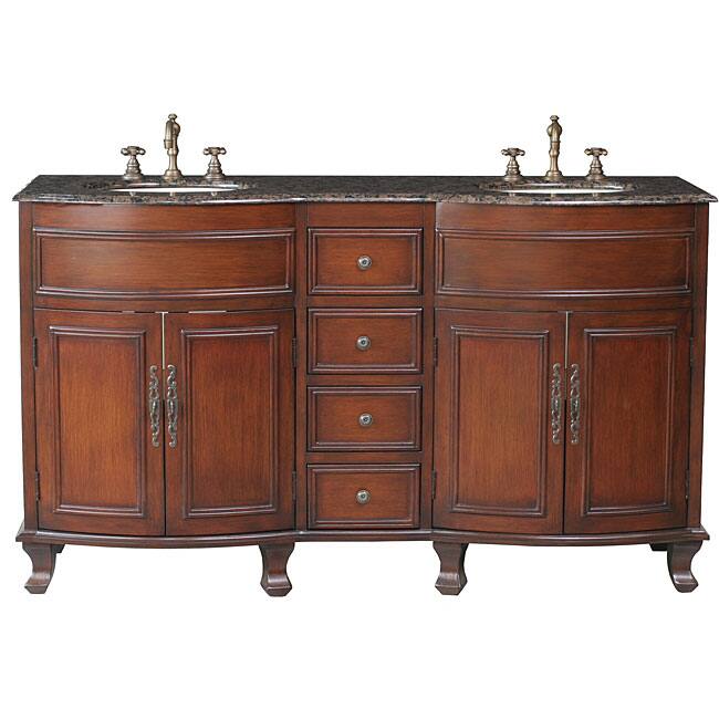 Stufurhome Winslow 62-inch Double Sink Granite Top Vanity