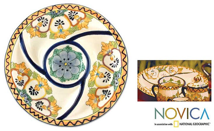 Ceramic Golden Harvest Appetizer Plate (Mexico 