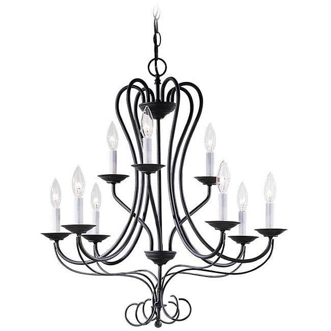 Scandia 9 light Olde Iron Chandelier