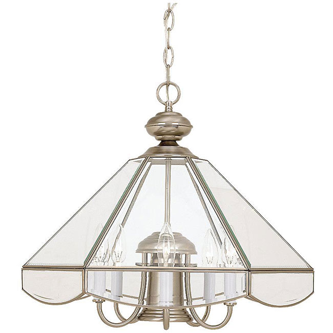 Brushed Nickel 5 light Pendant Fixture  