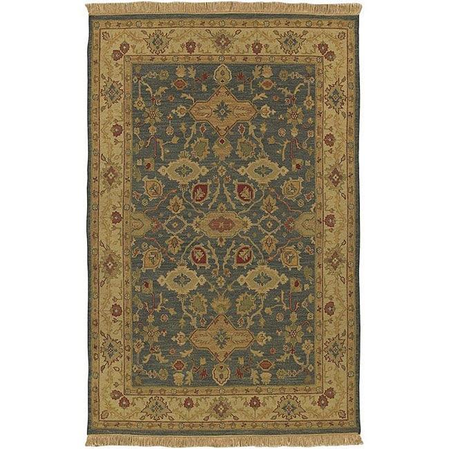 Hand knotted Sangli Collection Wool Rug (26 X 10) (greenPattern orientalMeasures 0.625 inch thickTip We recommend the use of a non skid pad to keep the rug in place on smooth surfaces.All rug sizes are approximate. Due to the difference of monitor color