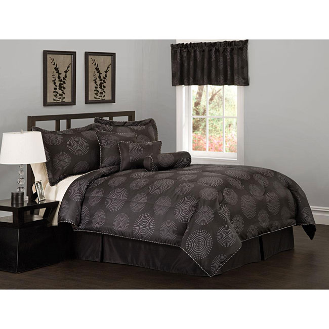 Circle Dot 7 piece Jacquard Comforter Set  