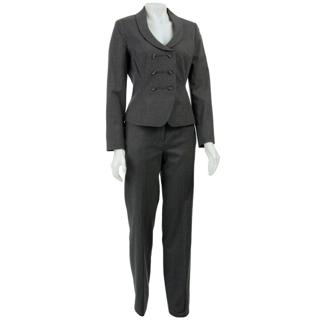 Sharagano Women's Grey Double-breasted Pant Suit - 12135917 - Overstock ...