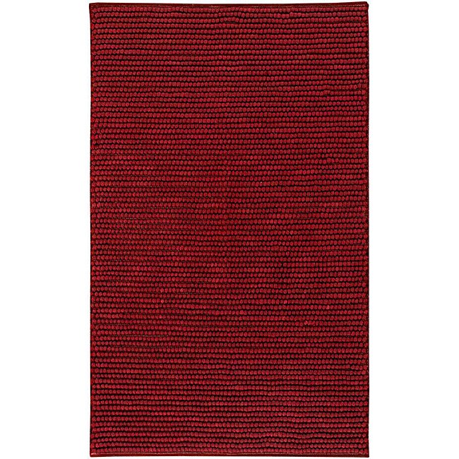 Hand woven Burnt Red Wool Rug (8 x 10)