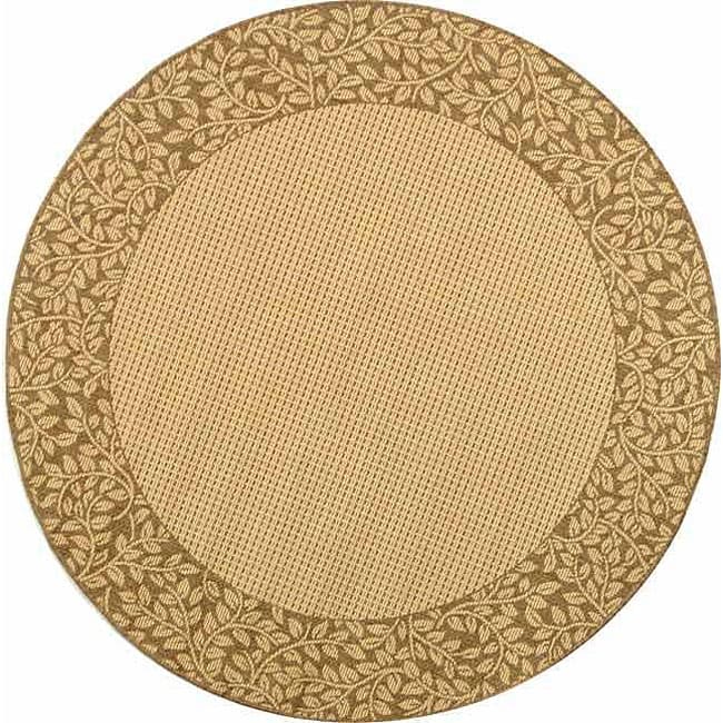 Indoor/ Outdoor Natural/ Brown Rug (67 Round)