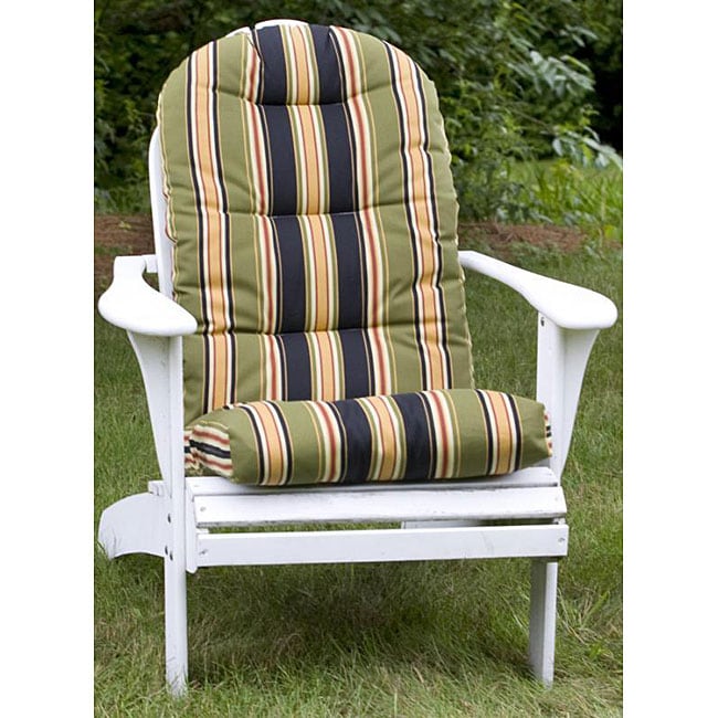 All-weather Black Stripe Outdoor Adirondack Chair Cushion - Free Shipping Today - Overstock.com ...