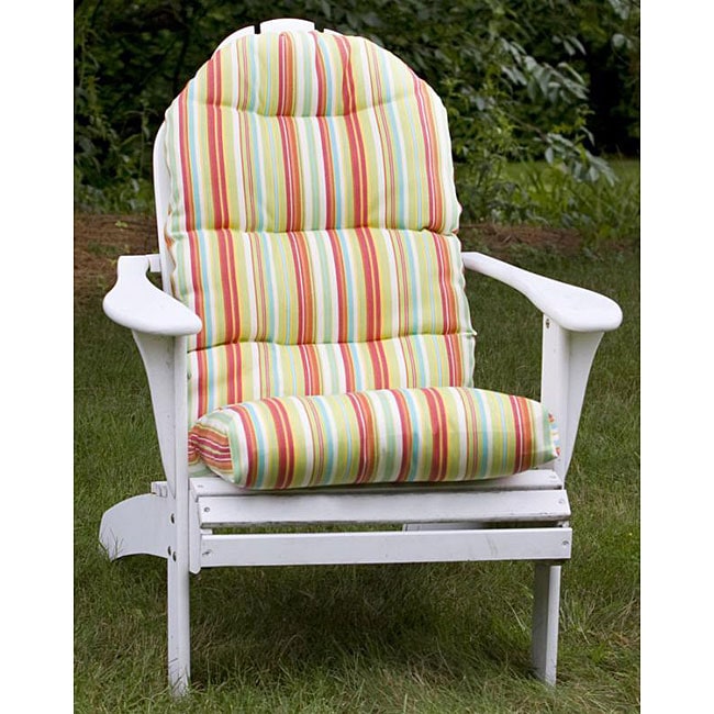 All-weather Lime Green Stripe Outdoor Adirondack Chair 