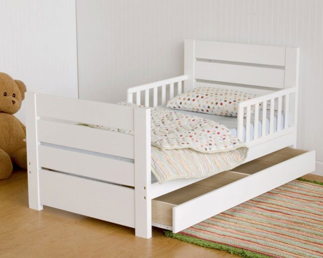 Modena Modern White Toddler Bed  