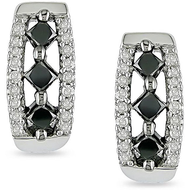 10k Gold 1/2ct TDW Black and White Diamond Earrings (I J, I2 I3 