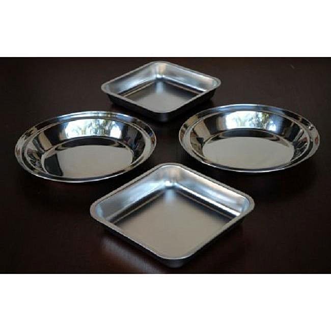 Stainless Steel Pie Plate and Cake Pan Set (Pack of 2 Each 